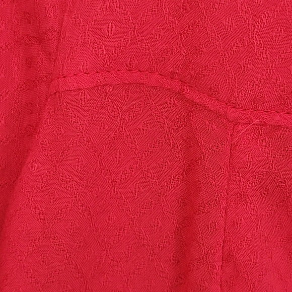 Maeve by Anthropologie | Red 3/4 Sleeve V-Neck Bosewell Blouse - Picture 5 of 5